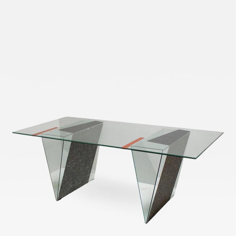 Robert Mangurian Memphis Glass Desk Custom Made by Architect Robert Mangurian for Grace Designs