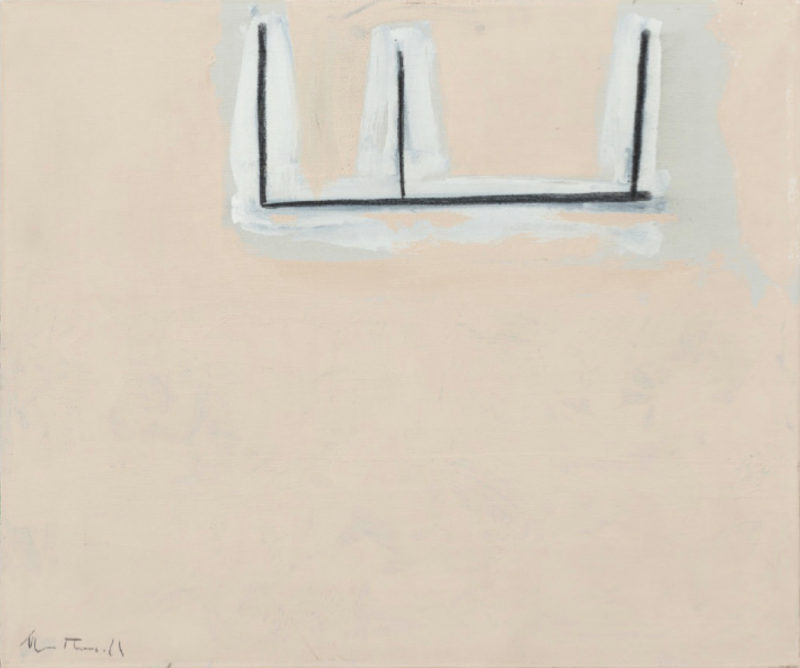 Robert Motherwell Open No 133 Charcoal on Beige 1969
