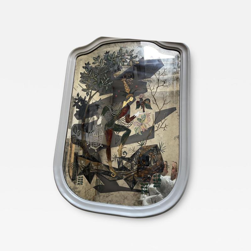Robert Pansart 1940s Decorative wall mirror by Robert Pansart