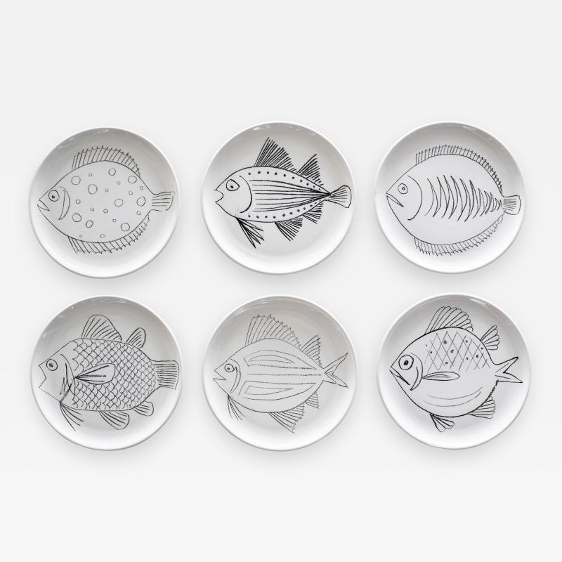 Robert Picault ROBERT PICAULT SET OF 6 FISH PLATES