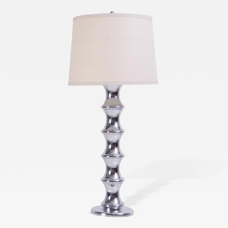 Robert Sonneman Sonneman Large Chrome Faux Bamboo Lamp