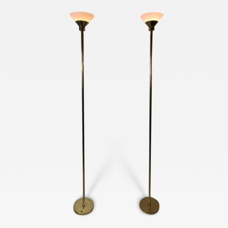 Robert Sonneman Sonneman Lighting MODERN BRASS AND MILK GLASS FLOOR LAMPS