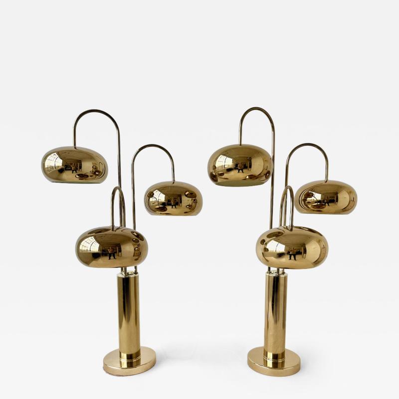 Robert Sonneman Sonneman Lighting Pair of tall brass waterfall table lamps by Robert Sonneman