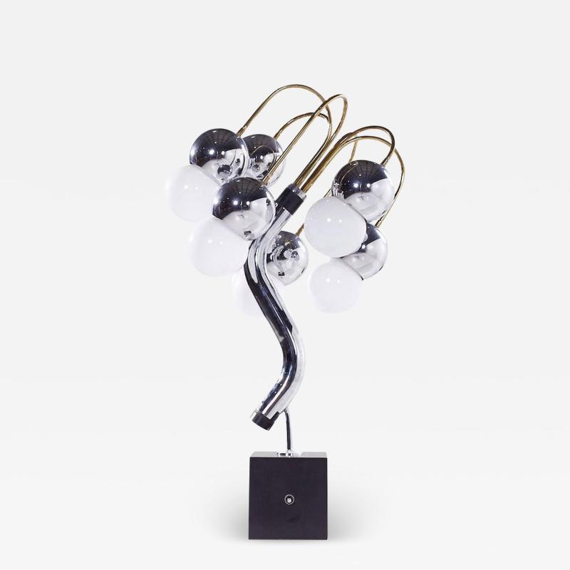 Robert Sonneman Sonneman Lighting Robert Sonneman Style Mid Century Chrome and Brass Table Lamp