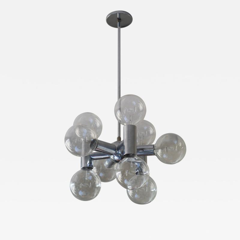 Robert Sonneman Sonneman Lighting Vintage Robert Sonneman Sputnik Style Chrome 9 Bulb Chandelier