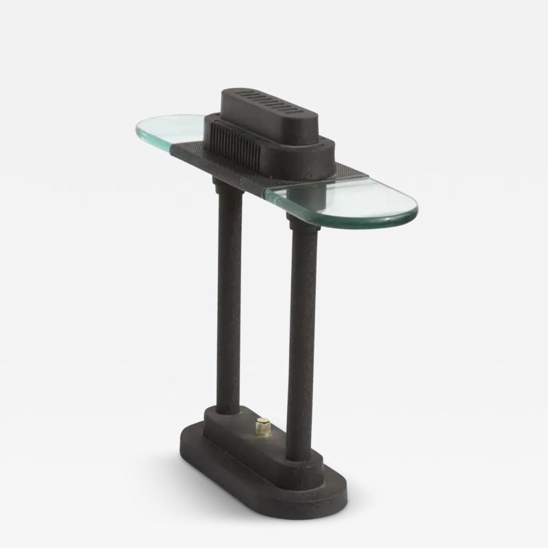 Robert Sonneman Style Black and Glass Table Lamp