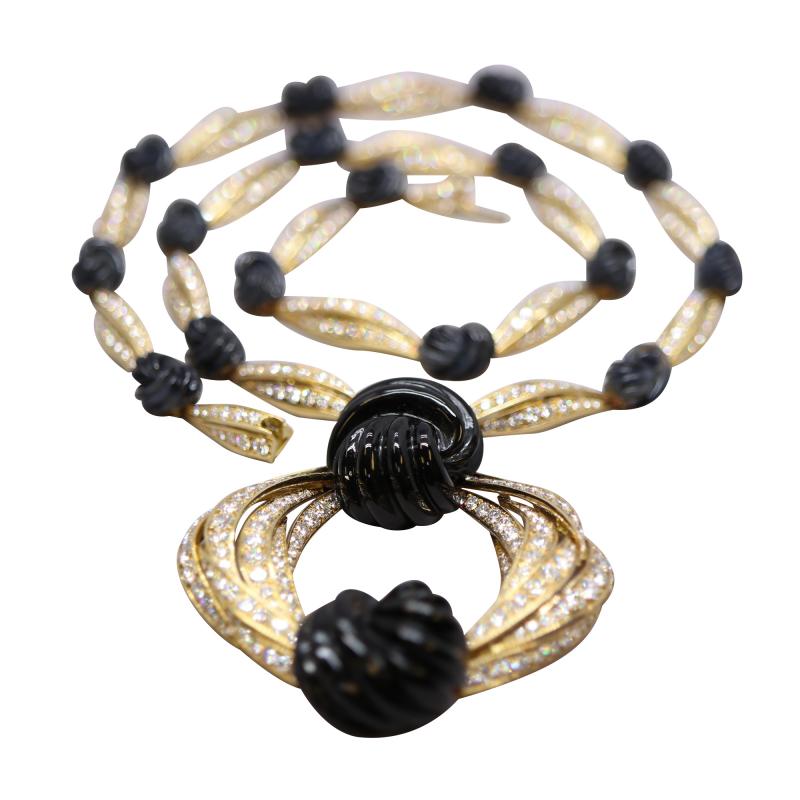 Robert Wander Spectacular Black Jade and Diamond by Robert Wander