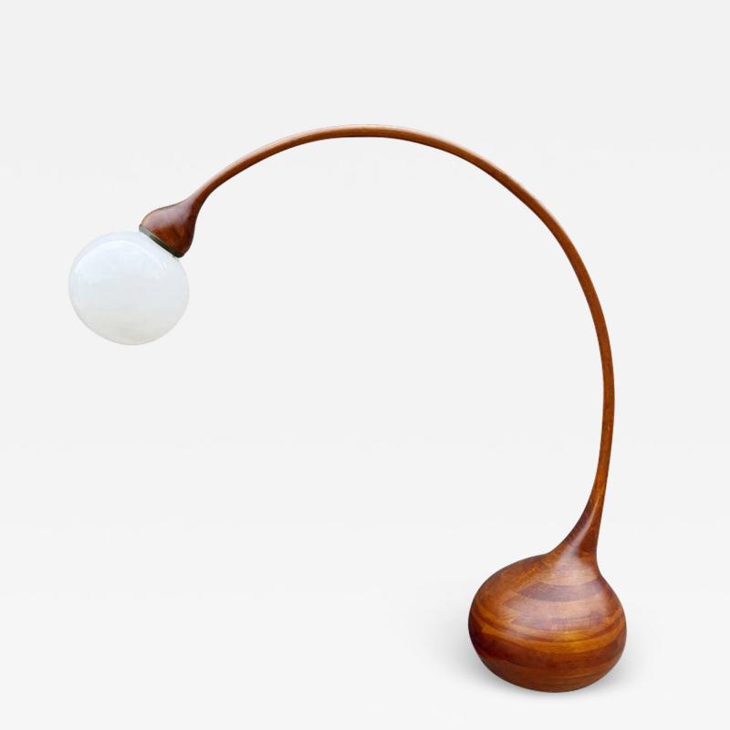 Robert Worth Large Studio Mid Century Modern Arc Floor Lamp by Robert Worth in Laminated Wood