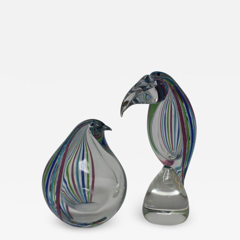 Roberto Beltrami Pair of Murano Glass Birds