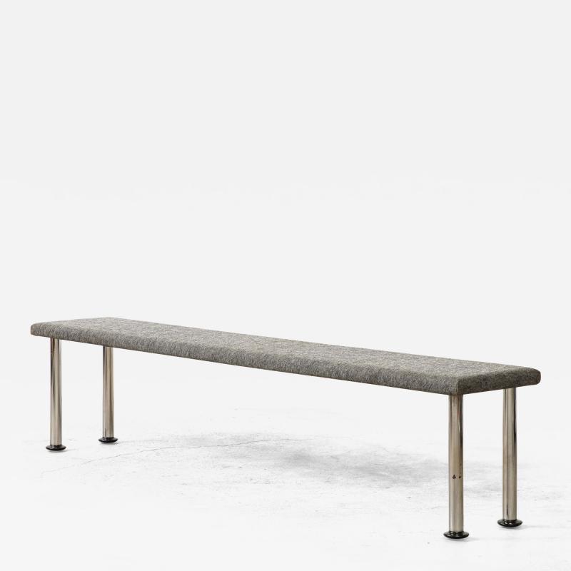 Roberto Gabetti Long Steel and Felt Bench by Roberto Gabetti Aimaro Isola for ARBO Italy