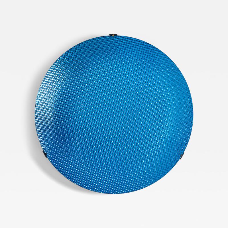 Roberto Giulio Rida Large Concave Disc in Blue Glass by Roberto Giulio Rida Italy