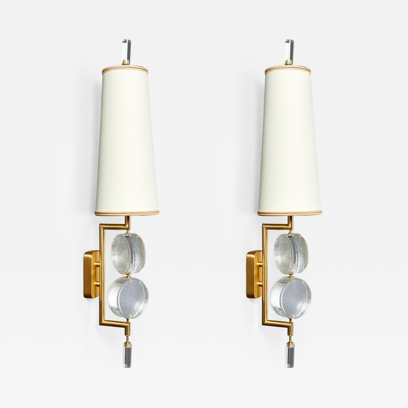 Roberto Giulio Rida Pair of Stunning Glass Sconces by Roberto Rida