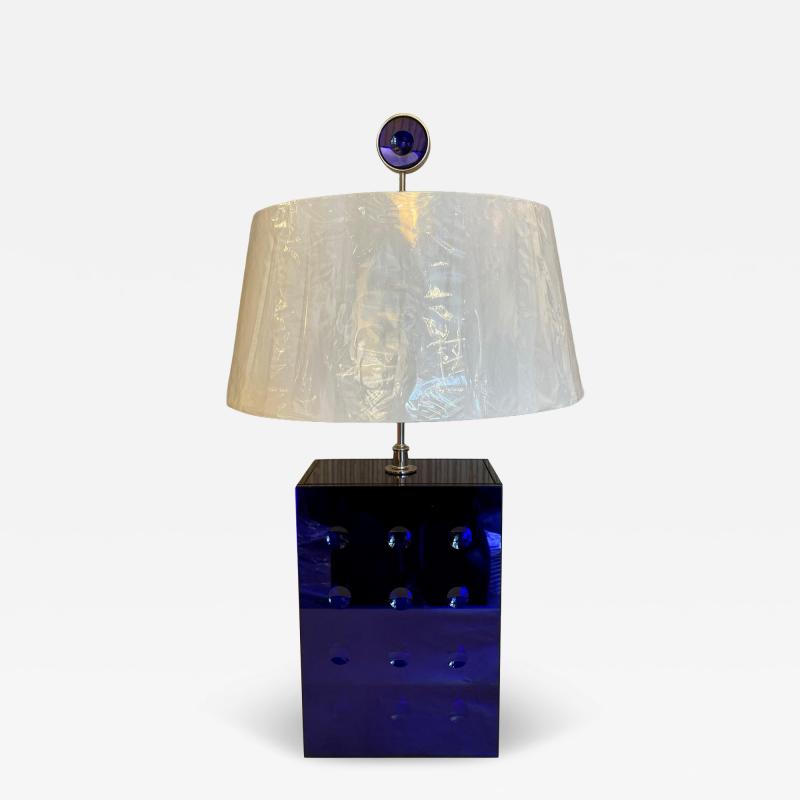 Roberto Giulio Rida Roberto Giulio Rida for Lorin Marsh Blue Mirrored Table Lamp