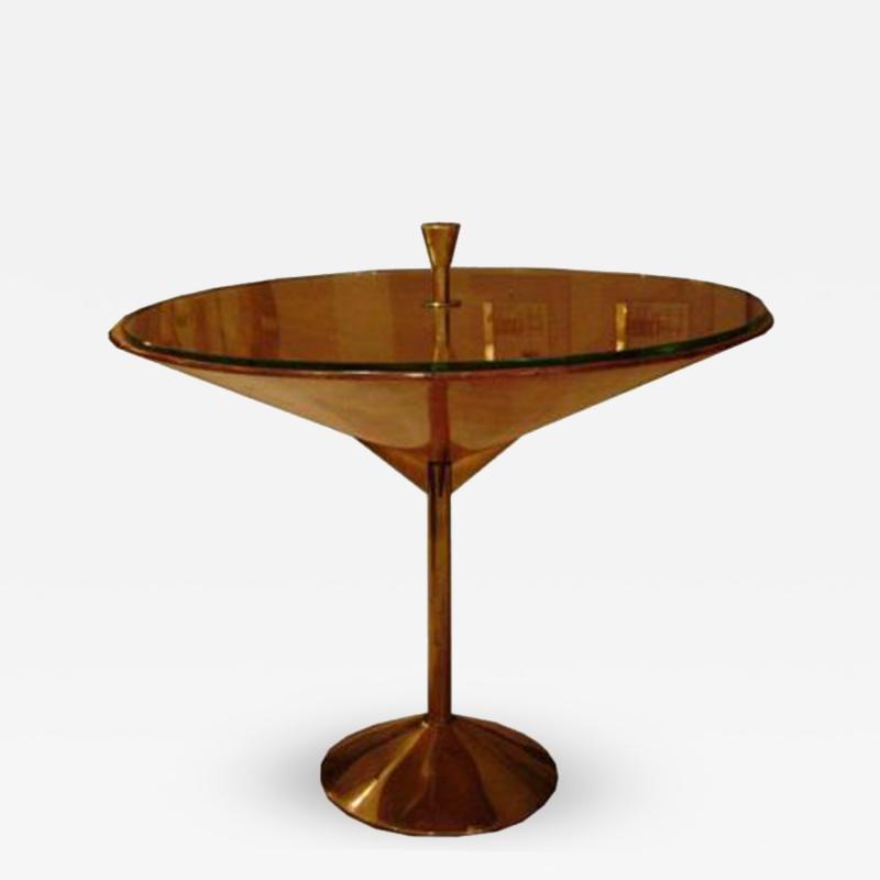 Roberto Mango A Brass Wood and Glass Occasional Table by Roberto Mango