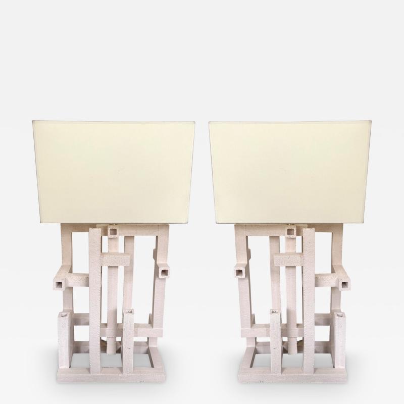 Roberto Renzi Contemporary Pair of Labyrinth Ceramic Lamps by Roberto Renzi Italy