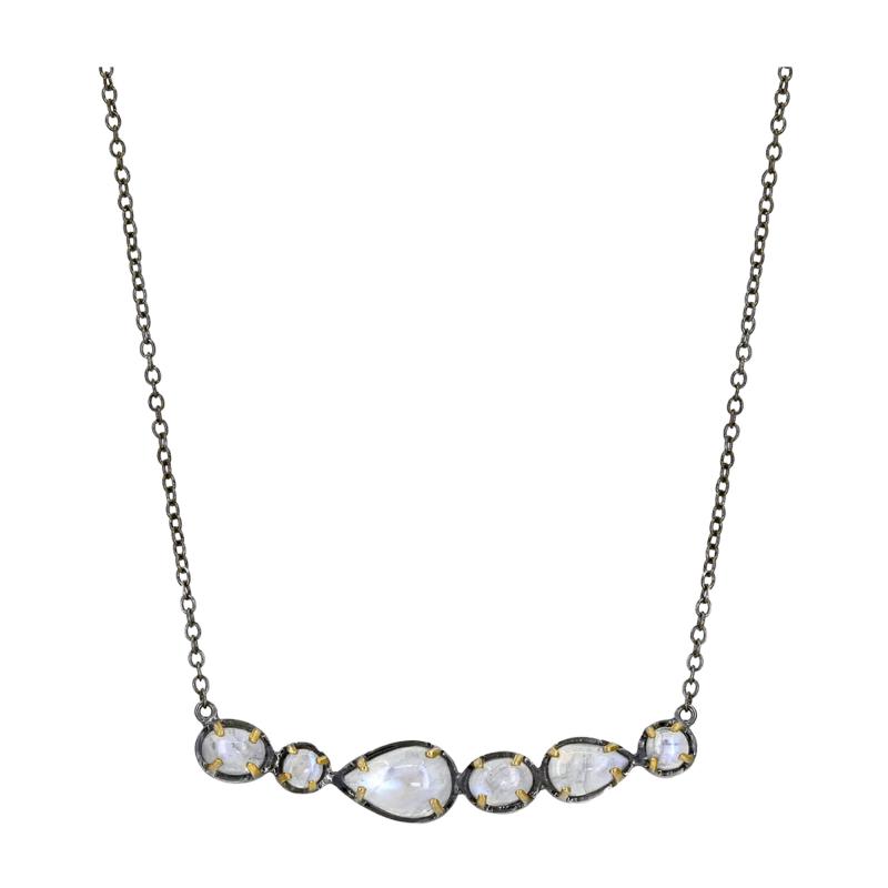 Robindira Unsworth Robindira Unsworth Six Moonstone Curved Bar Drop Necklace
