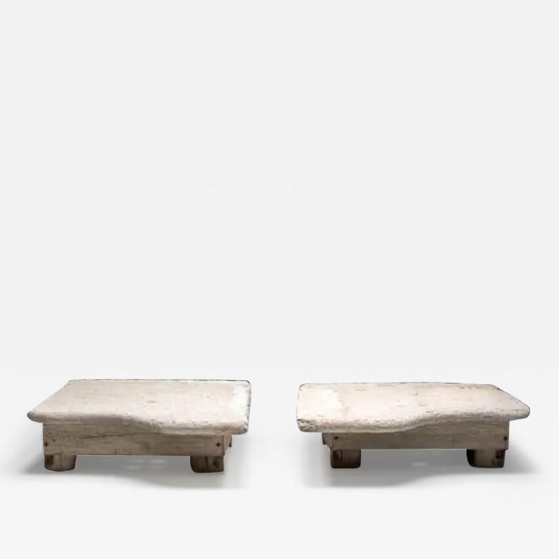 Robust Farm Stone Coffee Tables Italy 19th Century