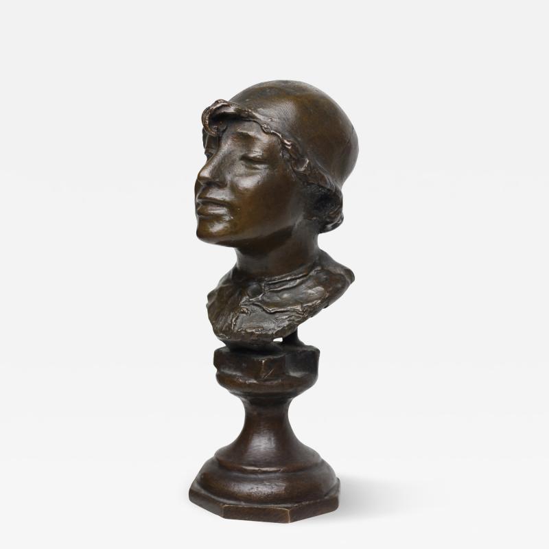Rocco Milanese Expressionist Miniature Head Bust of Young Man by Rocco Milanese 1900 Italy