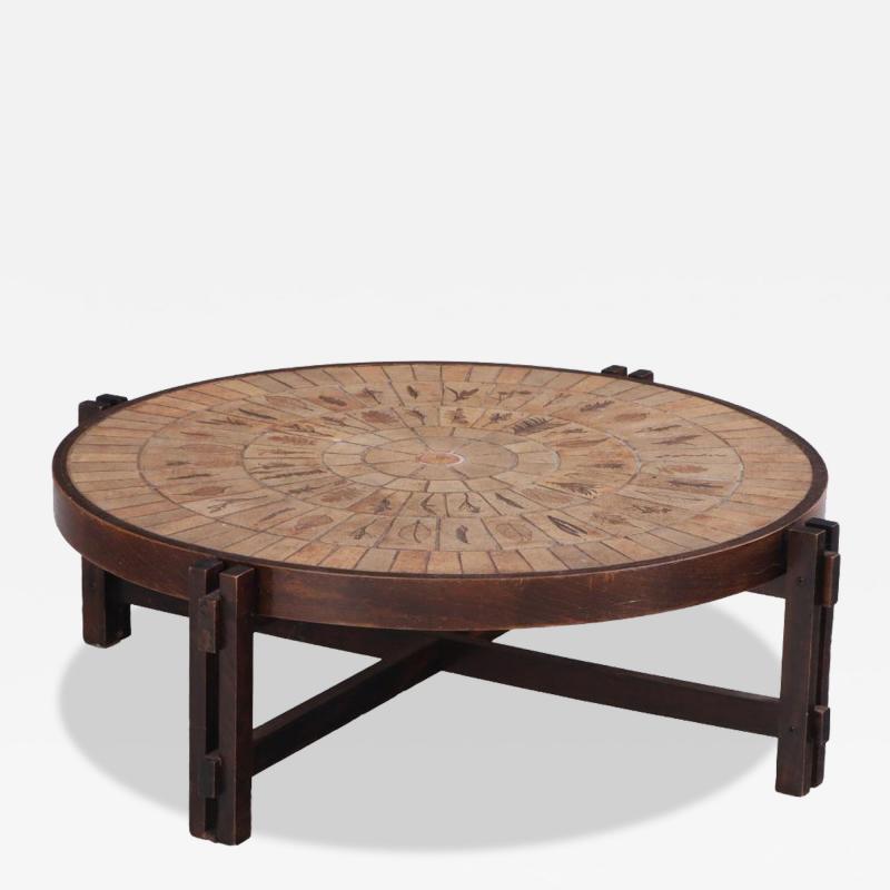 Roger Capron A French Tile and Wood Coffee Table by Roger Capron C 1970 