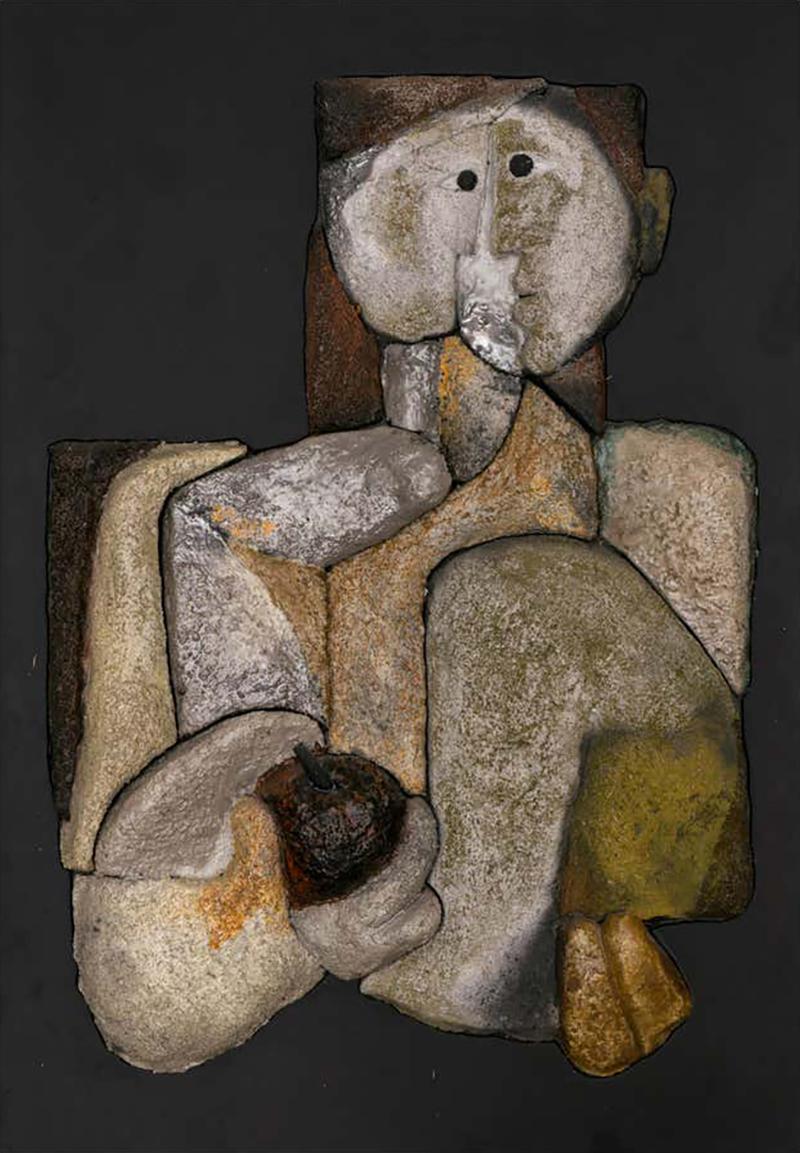 Roger Capron Ceramic Figural Wall Sculpture France 1990s