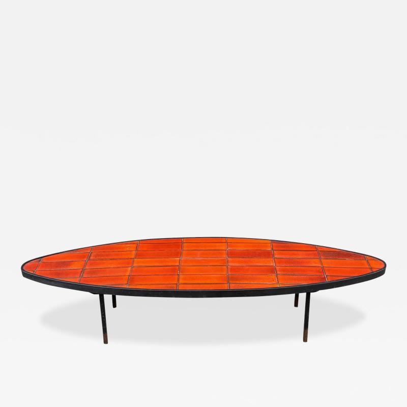 Roger Capron Ceramic Surf Coffee Table by Roger Capron France Circa 1960s