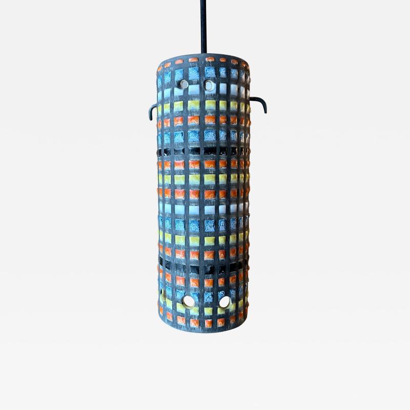 Roger Capron Ceramic light pendant by Roger Capron France 1960s