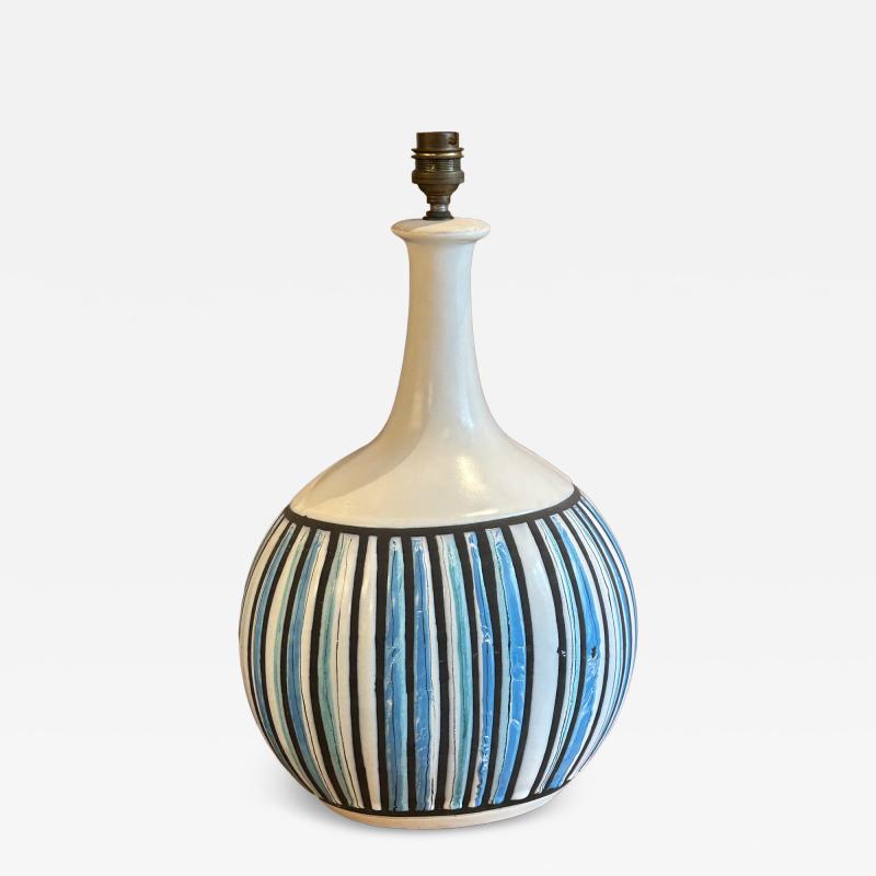Roger Capron Ceramic table lamp by Roger Capron France 1960s