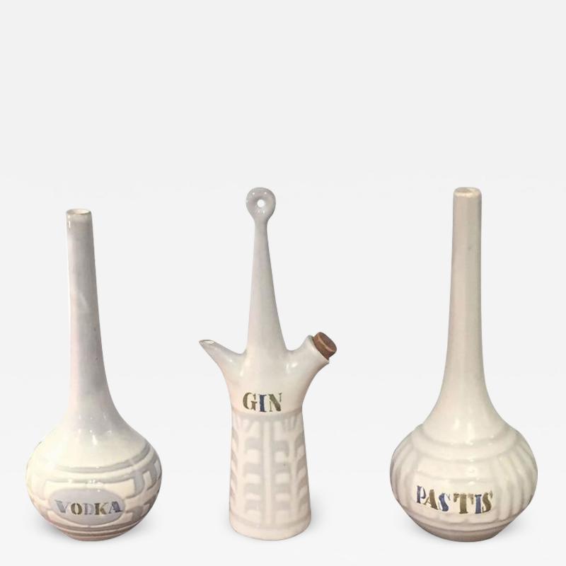 Roger Capron Freeform Ceramic Flasks by Roger Capron