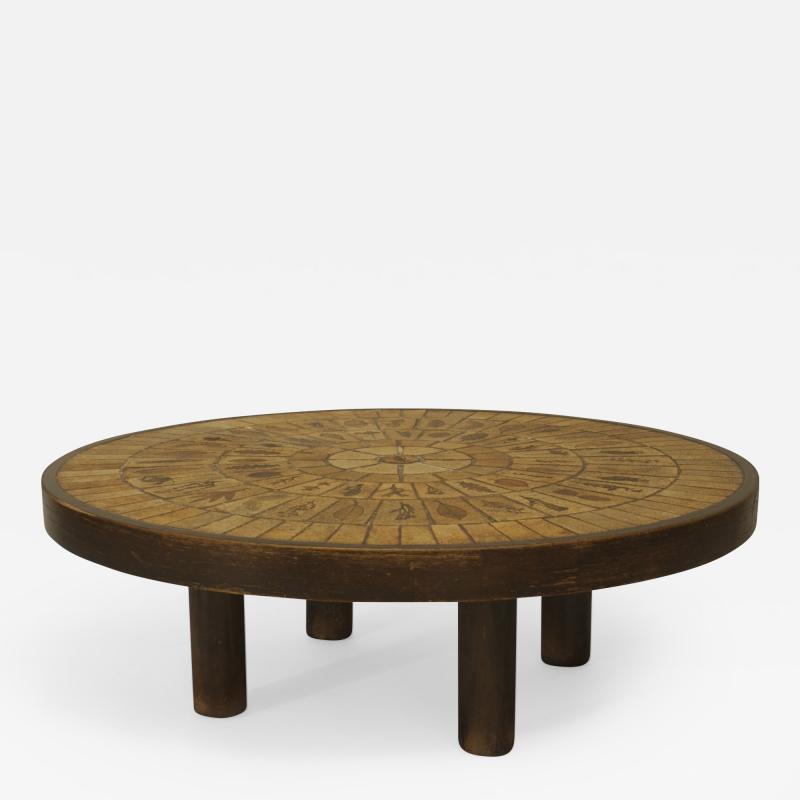 Roger Capron French 1960s Round Coffee Table