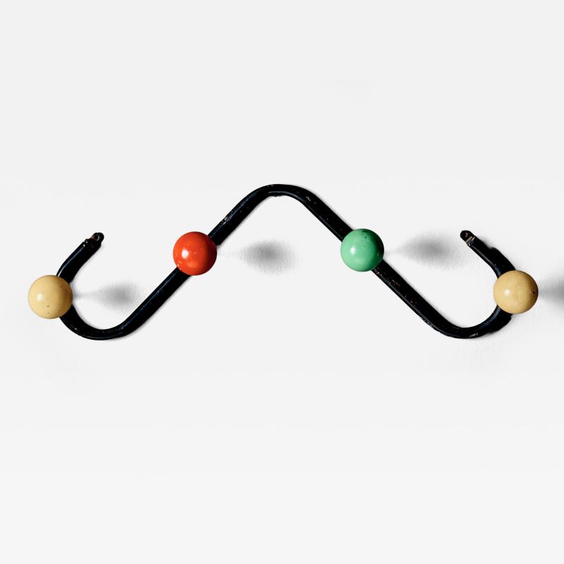 Roger Feraud Coat Hanger with multicolored wooden knobs by Roger Feraud for GEO