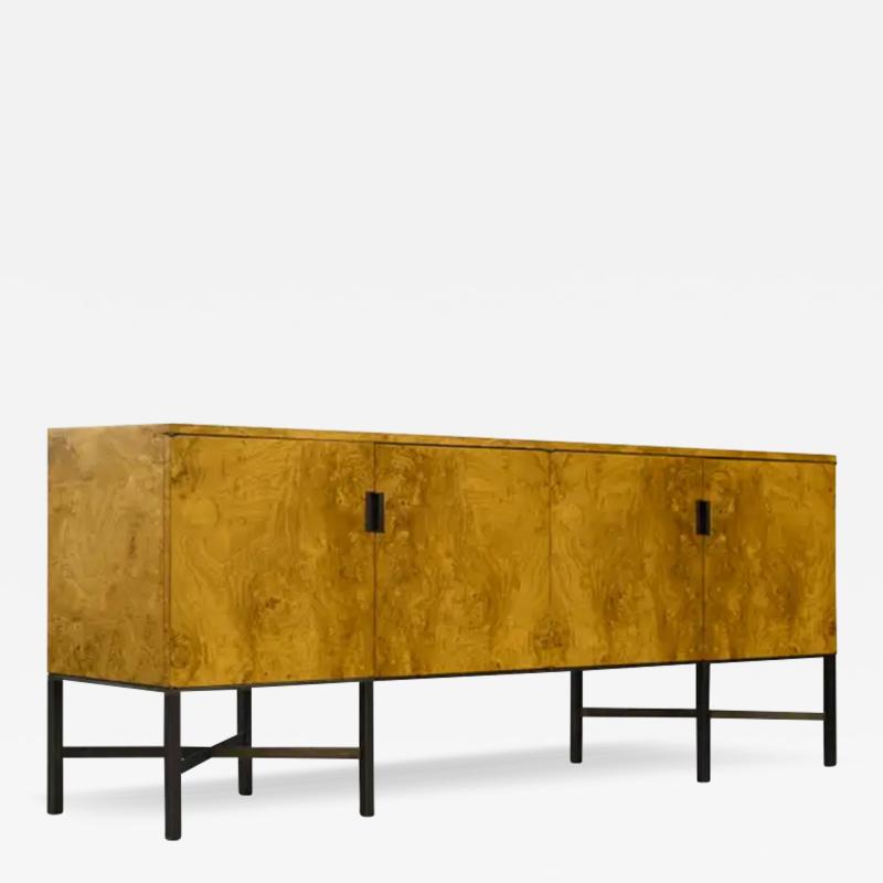 Roger Sprunger Expertly Restored Roger Sprunger Dunbar Model 7111 Maple Burl Cabinet Sideboard