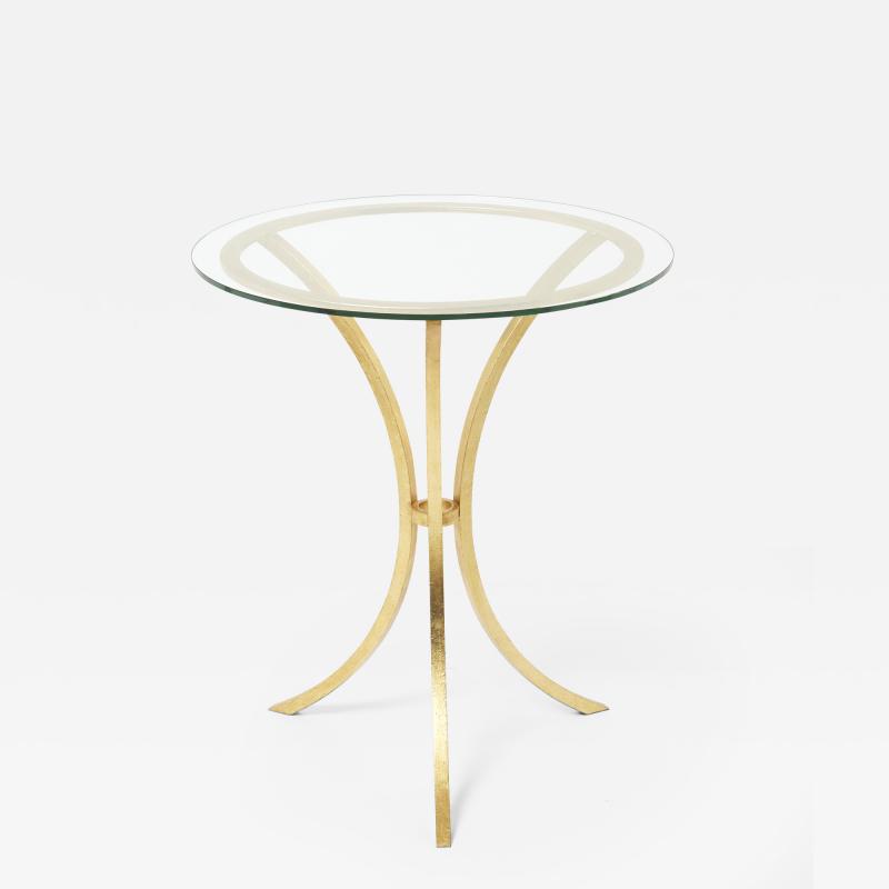 Roger Thibier Roger Thibier gueridon table gilded wrought iron glass 1960s
