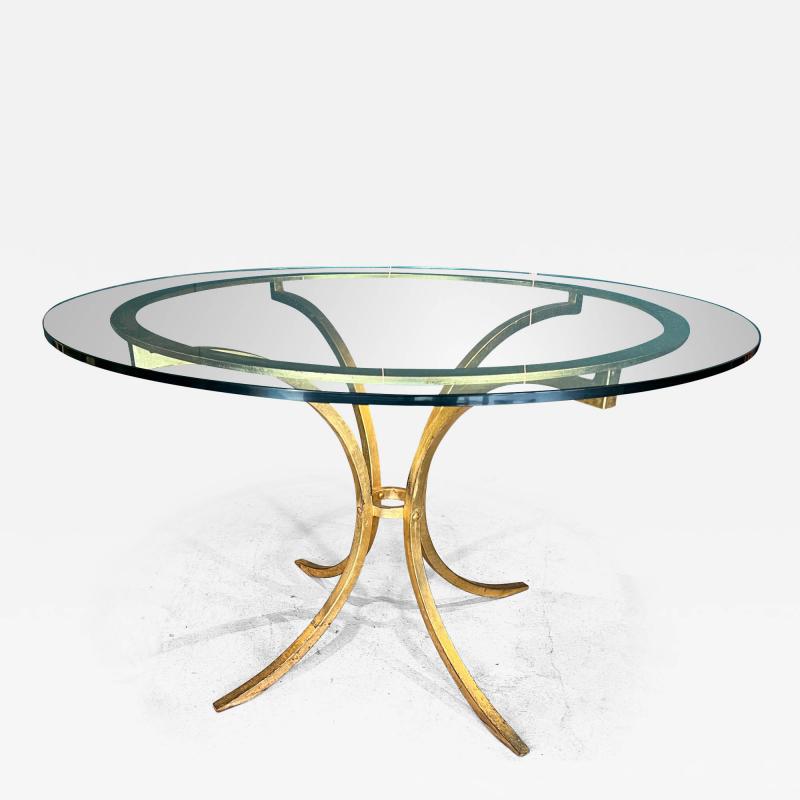 Roger Thibier Roger Thibier stamped chicest gold leaf wrought iron dinning table