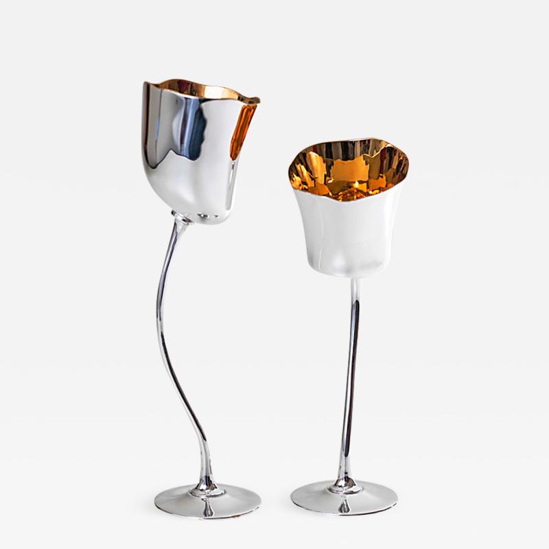 Roland Daraspe TULIPE Pair of Liquor chalices