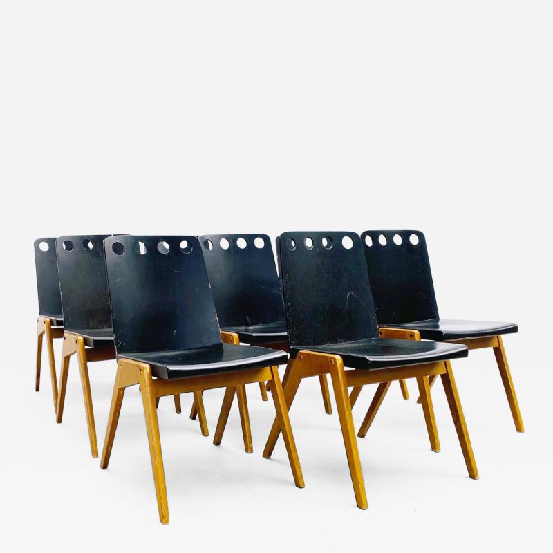 Roland Rainer Set of 8 Mid Century Wooden Chairs by Roland Rainer for Emil Alfred Pollak