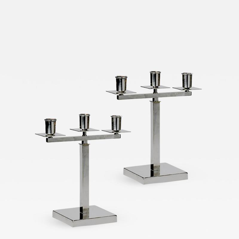 Rolf Engstr mer Iconic Pair of Functionalist Modern Candelabra Rolf Engstr mer