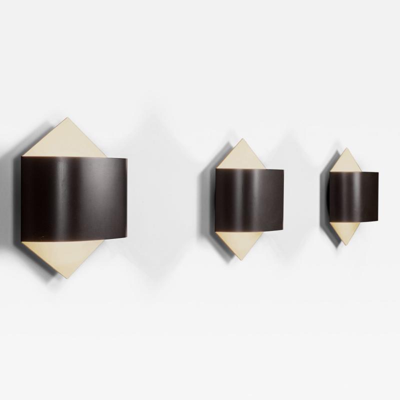 Rolf Kr ger Set of 3 Model 2010 Wall Lights by Rolf Kruger and Dieter Witte Germany 1960s