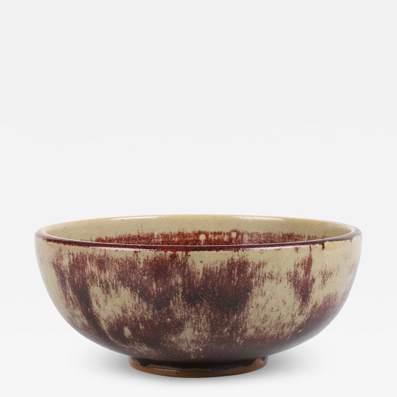 Rolf Palm Large Bowl in Burgundy and Gray by Rolf Palm