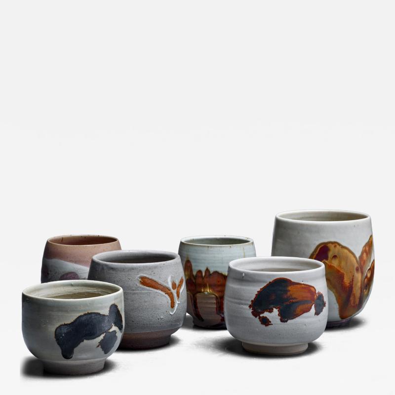 Rolf Palm Set of 6 Rolf Palm ceramic vases