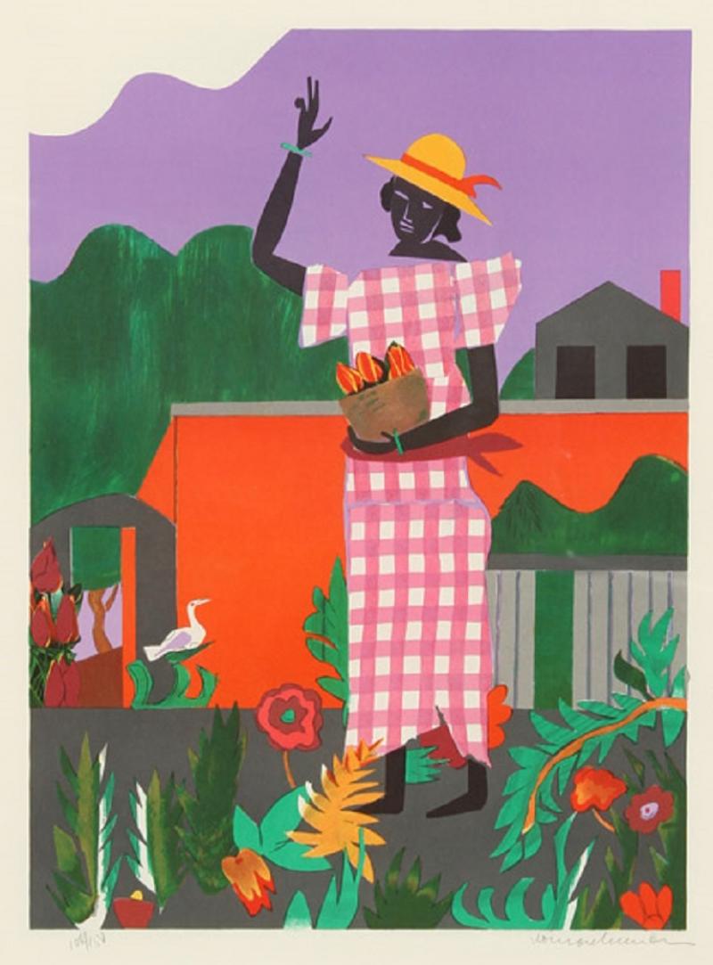 Romare H Bearden Girl in the Garden