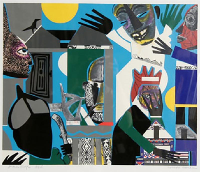 Romare H Bearden Sorcerers Village II