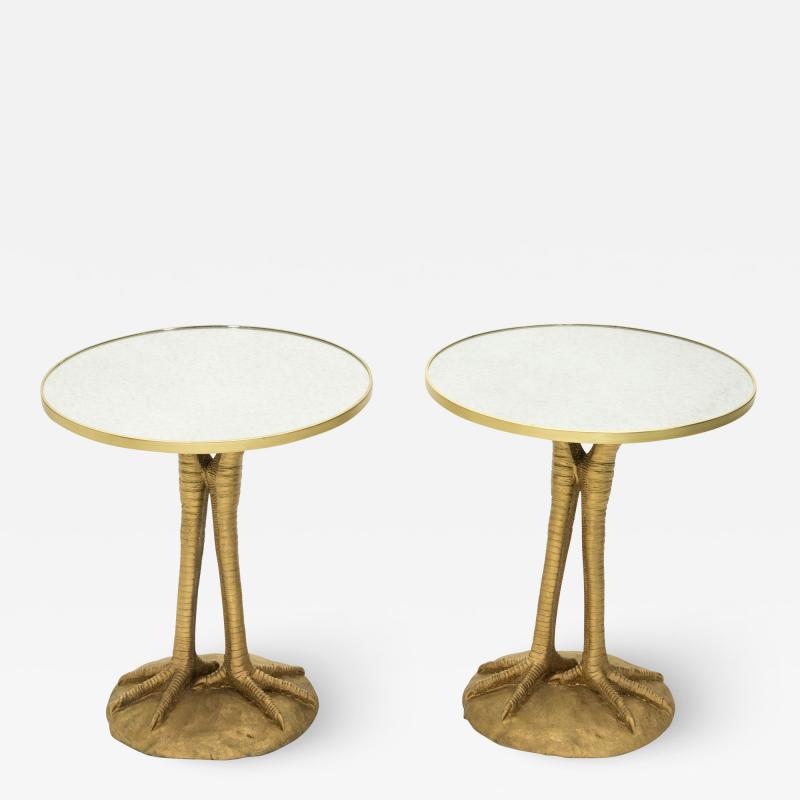 Romeo Paris Pair of Romeo Paris resin ostrich legs gueridon tables 1970s