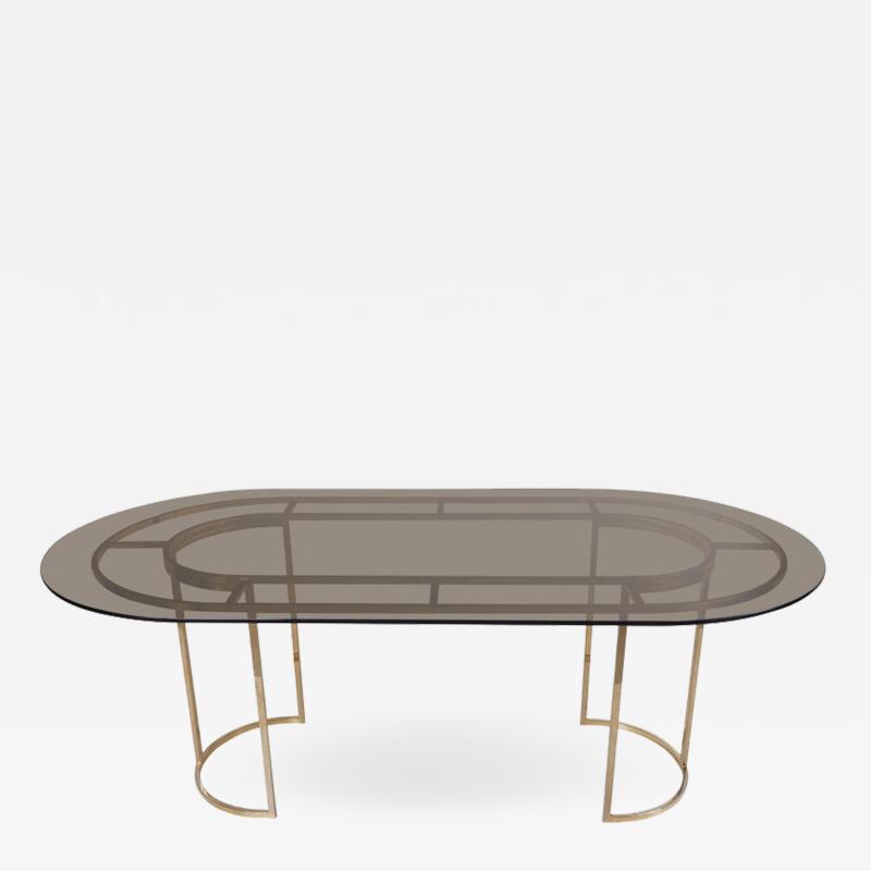 Romeo Rega Huge Brass and Glass Dining Table by Romeo Rega