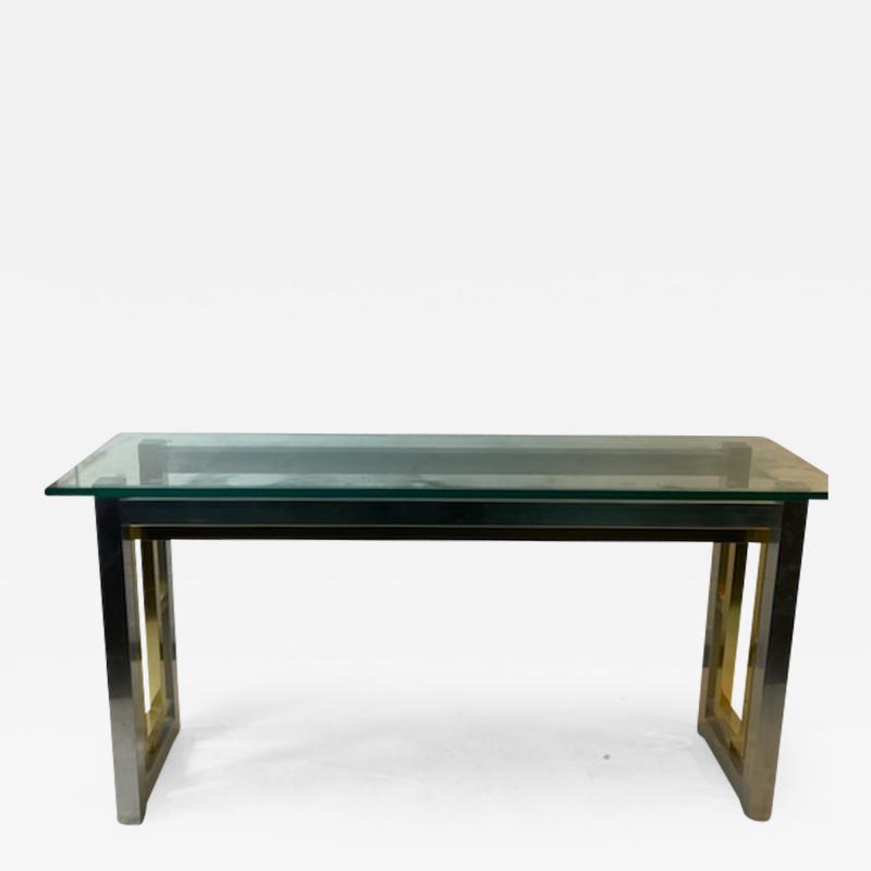 Romeo Rega MODERNIST CHROME AND BRASS CONSOLE TABLE BY ROMEO REGA