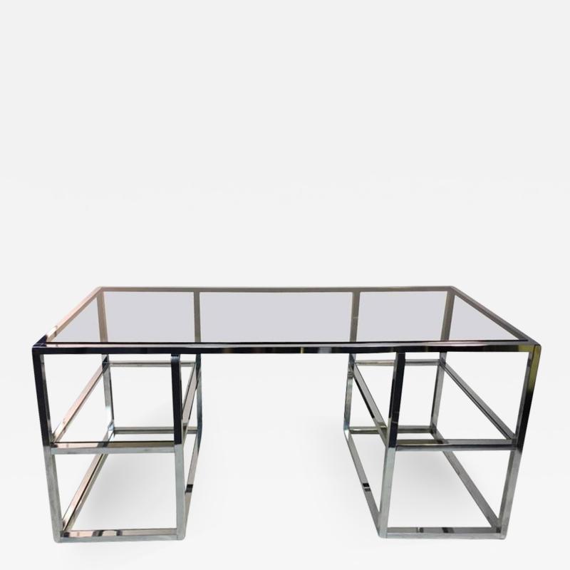 Romeo Rega ROMEO REGA MODERN CHROME AND GLASS DESK