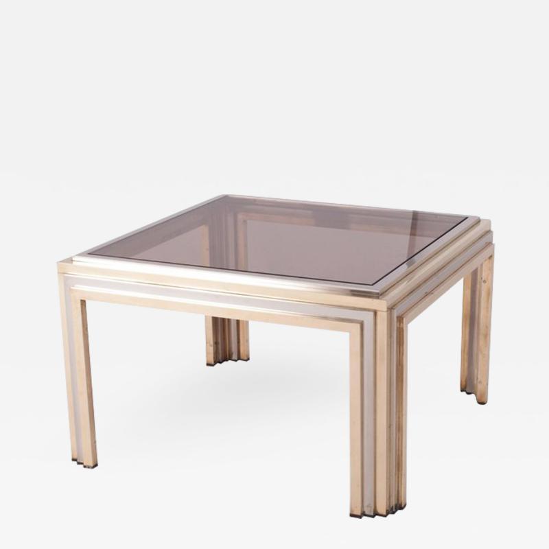 Romeo Rega Romeo Rega Brass and Chrome Coffee Table