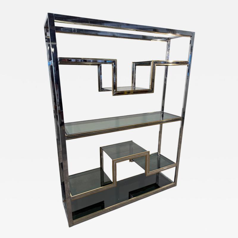 Romeo Rega Romeo Rega Chrome and Brass tag re Library Italy 1970s