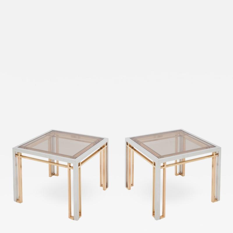 Romeo Rega Romeo Rega Coffee Tables in Chrome Brass and Glass 1970s