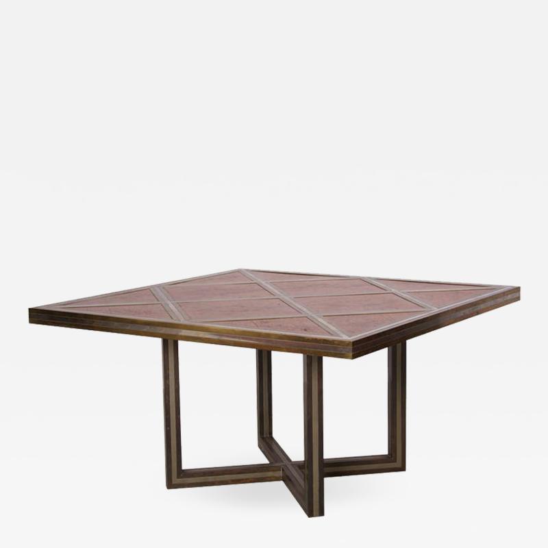 Romeo Rega Romeo Rega Dining Table in Brass Chrome and Wood