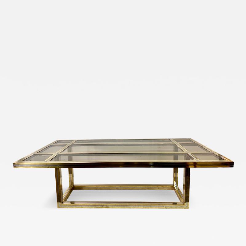 Romeo Rega Romeo Rega Mixed Metal w Glass Insets Dining Table